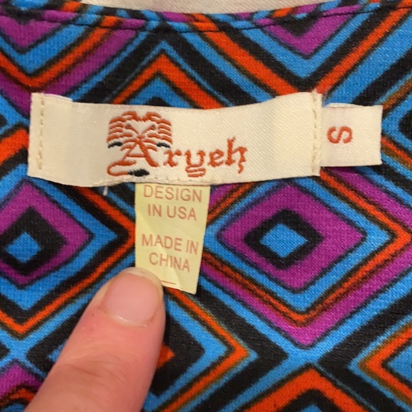 Vintage 70s Purple Blue Orange Wrap Mini Skirt - Picture 3 of 5